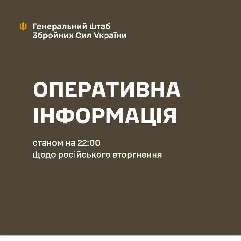 Оперативна інформація станом на 22:00 01.09.2026 щодо російського вторгнення
Загалом від початку цієї доби відбулося 178 бойових зіткнень. Оперативна інформація станом на 22:00 01.09.2026 щодо російського вторгнення
Загалом від початку цієї доби відбулося 178 бойових зіткнень.