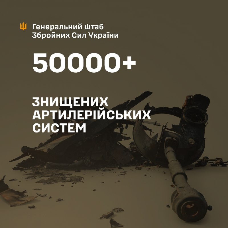 🔥 Уражено понад 50 000 артсистем противника
Станом на сьогодні з початку широкомасштабного вторгнення українські... 🔥 Уражено понад 50 000 артсистем противника
Станом на сьогодні з початку широкомасштабного вторгнення українські...